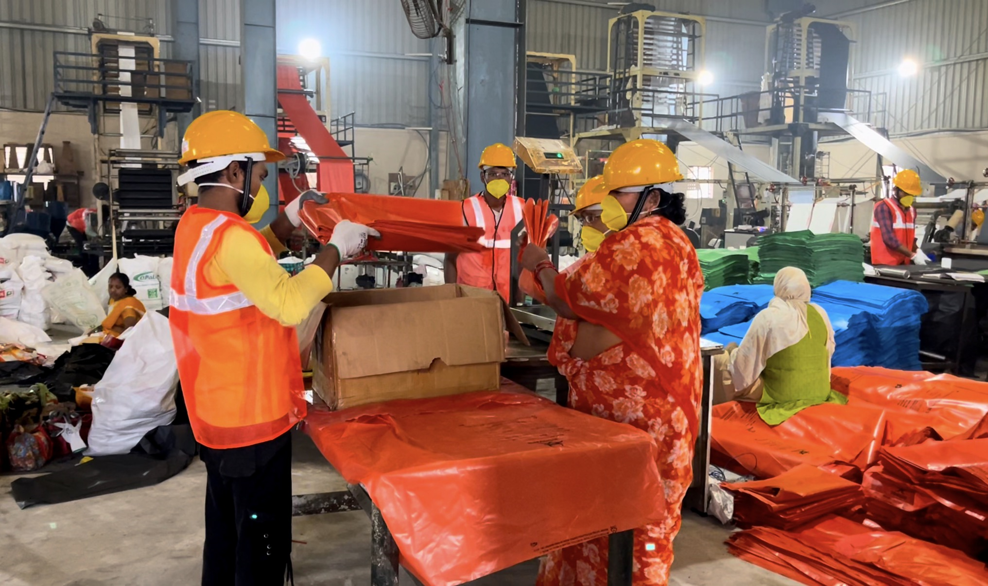 Bags on rolls packed for dispatch at Ushakiran Ecoplast Hyderabad